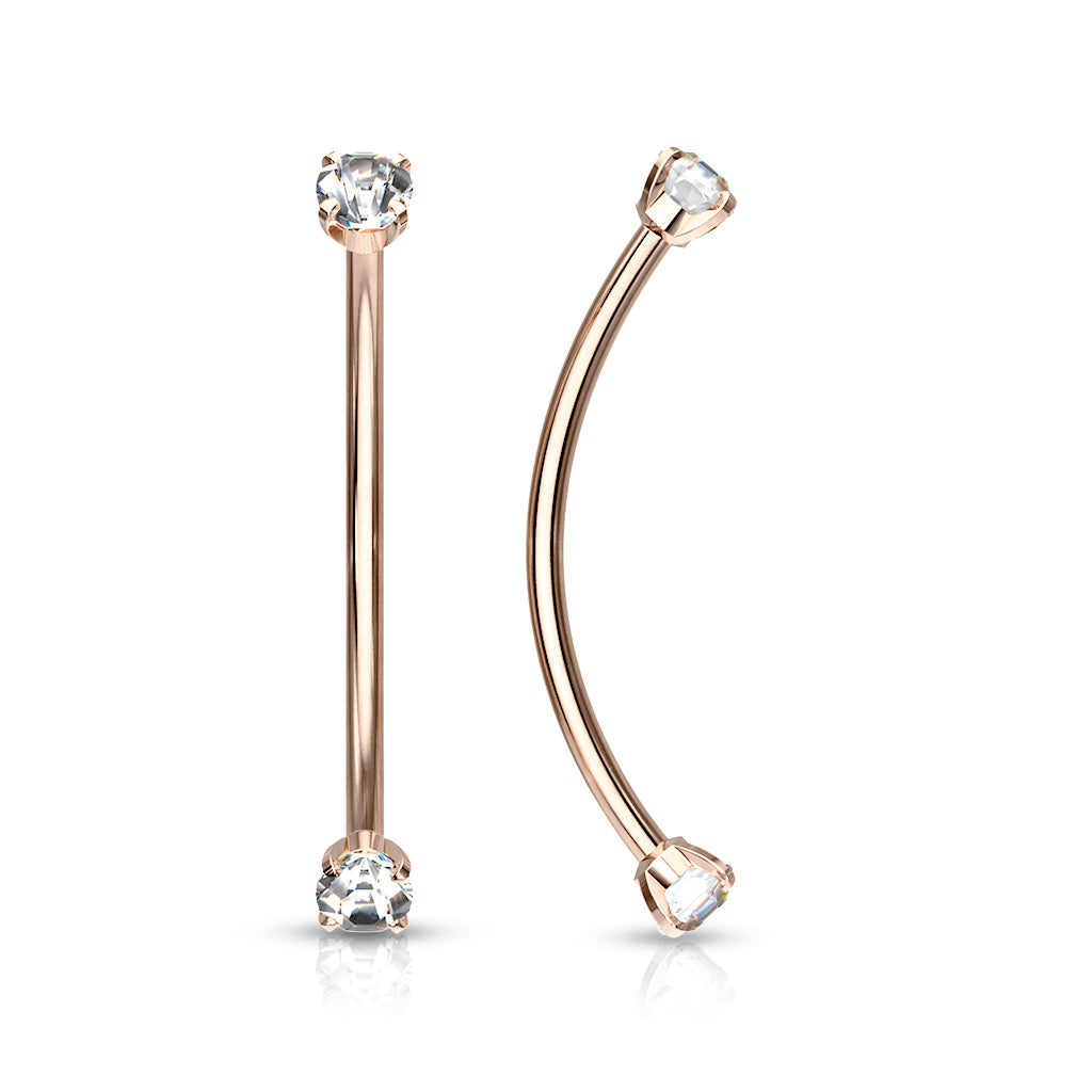 16G Surgical Steel Round CZ Ends for Snake Eye Piercings